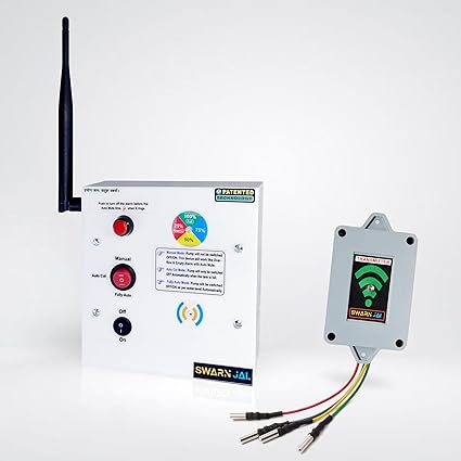 Swarn Jal Wireless Water Level 4 level indicator & Controller for Borewell/Submersible Pump (for All Types) Patented Technology, Fully Automatic, Semi-Automatic & indicator Mode, 2-5 Km Long Range