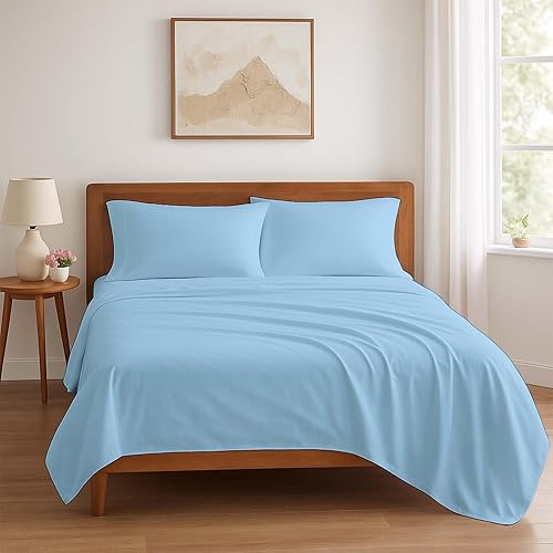 happy at home Juego de sábanas de microfibra súper suave de 1800 hilos, sábanas egipcias de lujo de 12 pulgadas de profundidad, 4 piezas (California