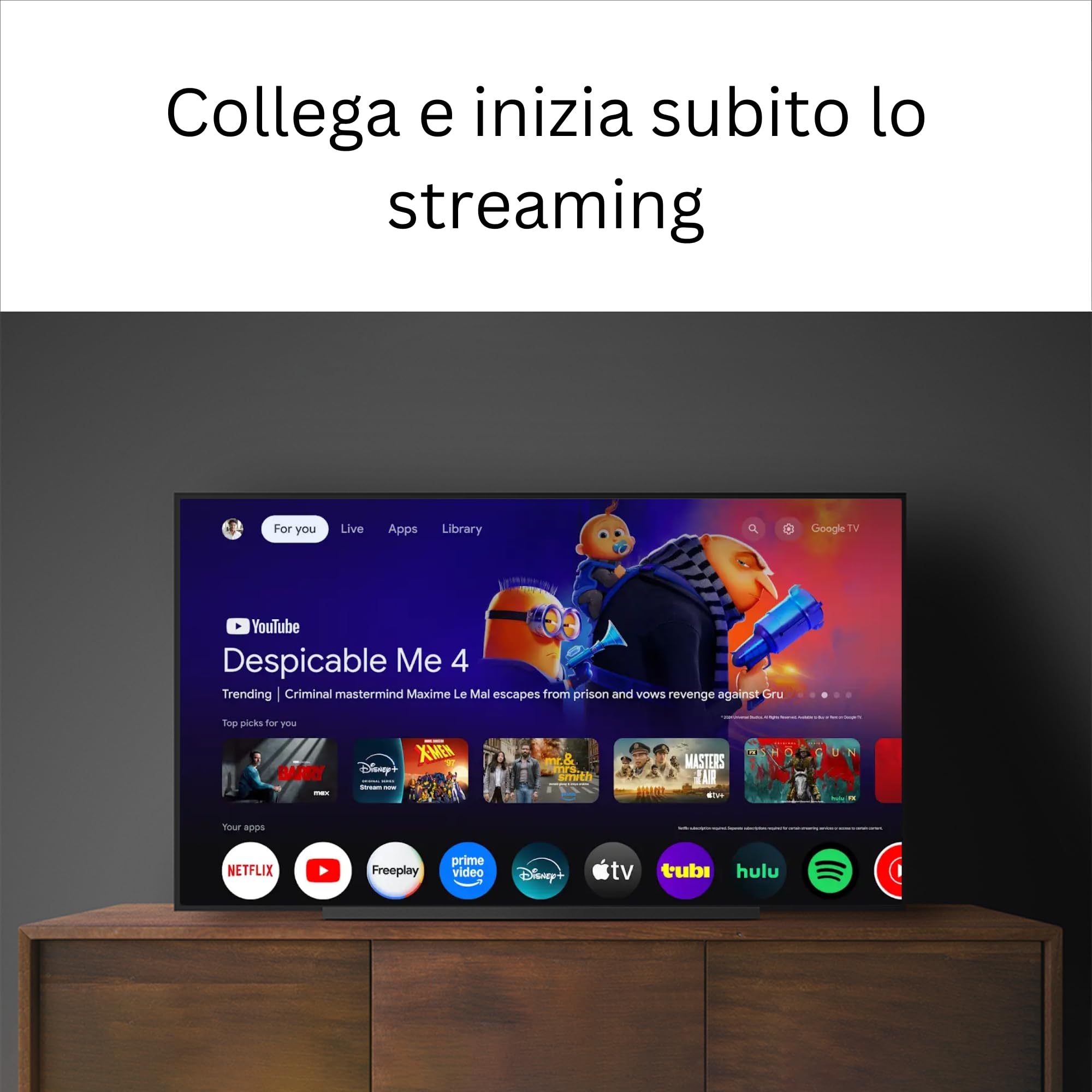 TV Box Android GD2 4K HDR con Google TV Ufficiale - Lettore Multimediale Streaming Smart, 32GB Memoria, LAN, 2x USB, Wi-Fi - Supporta Netflix, Prime Video, DAZN, Disney+