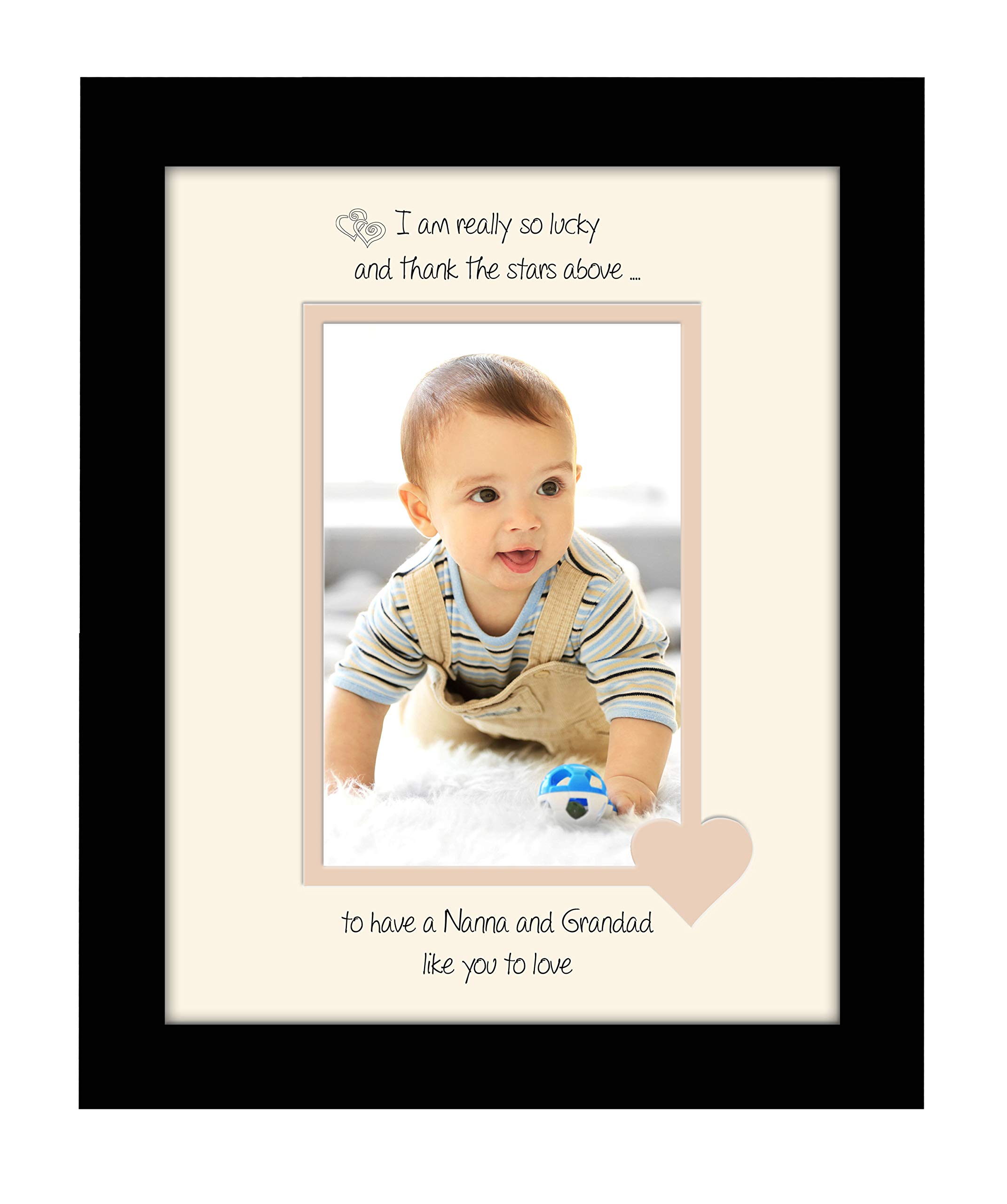 Photos In A Word Black Finish Frame Cream Mount Beige Inside Nanna And Grandad Photo Frame I Thank The Stars Portrait 1056F Double Mounted Quality Gift (Black Finish Frame Cream Mount Beige Inside)