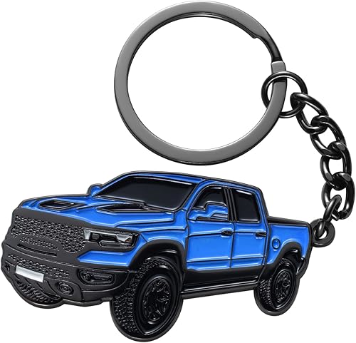 Llavero de auto para Dodge RAM 2023 2022 1500 TRX, funda para llavero Cool Mods, accesorios de 2 x 1.3 pulgadas, color azul hidro