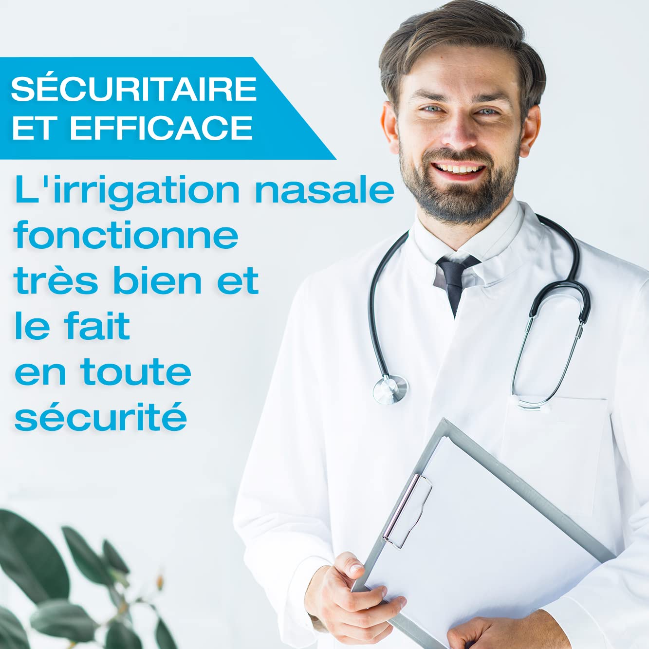 Kit d'irrigation nasale de Tilcare – Kit de lavage nez parfait pour le soulagement des sinus et des allergies - Pot Neti électrique - Livré avec une serviette et 30 sachets de sel