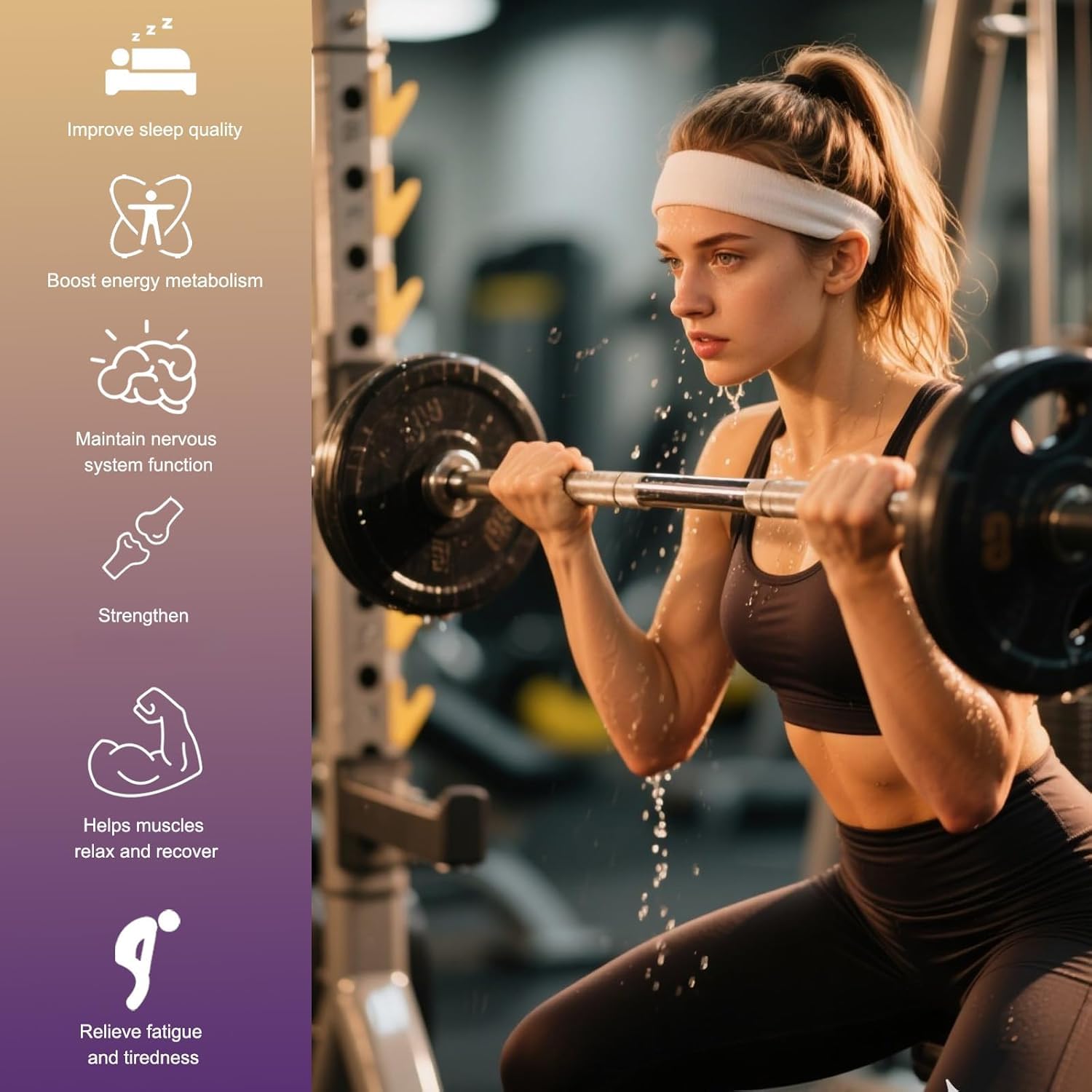 Complejo de magnesio, apoya la salud de los músculos y las articulaciones, alivia el estado de ánimo y el estrés, promueve el sueño, la energía y la vitalidad y promueve el metabolismo.
