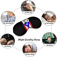 Vista 4 de Máscara para dormir con bandera de Puerto Rico PR para dormir, linda máscara de ojos para viajar con correa ajustable para dormir