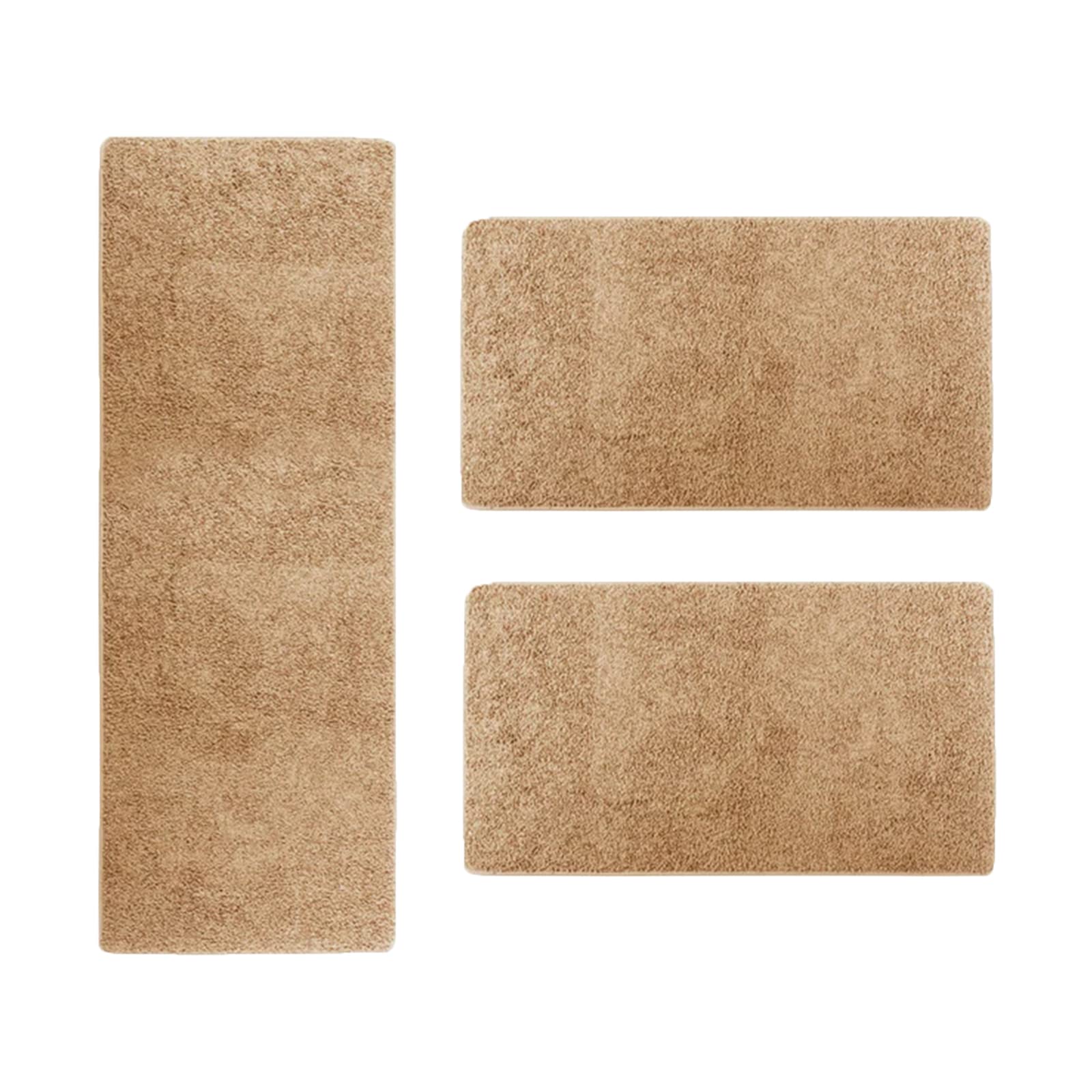Shaggy-Bettumrandung Sphinx - 3-teiliges Läufer-Set für das Schlafzimmer - Hochflor Bettvorleger in vielen Farben (B: 67 cm | L: 1 x 240 cm + 2 x 140 cm, Beige)
