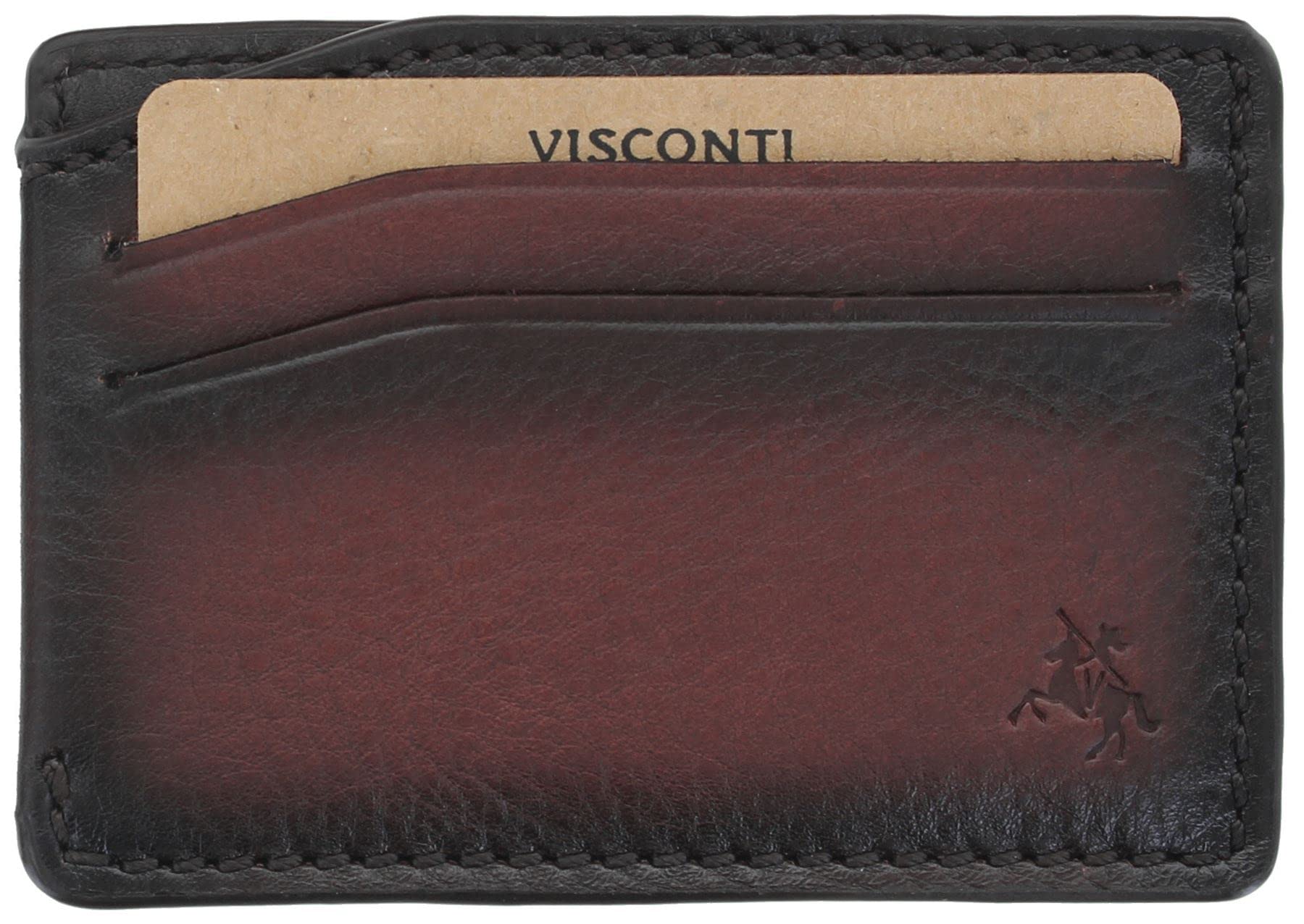 Porte-cartes en cuir Visconti MT86 marron poli d'exception - 8