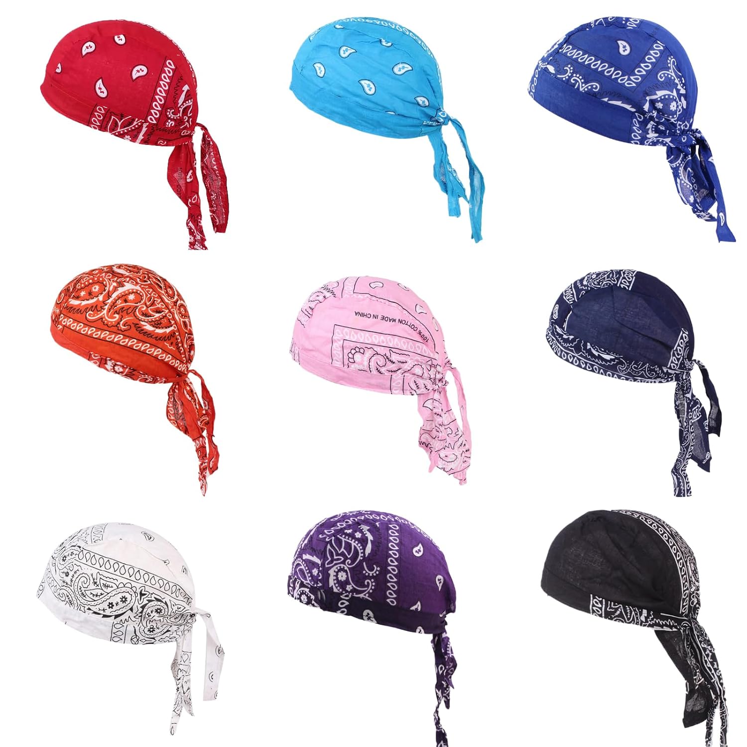 Generic Silky Satin Hat for Men Designer Long Tail Doo Rags Caps Du-Rags for Women Silk Satin Tie