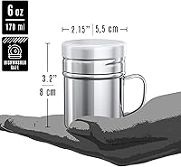 Vista 5 de CUSINIUM - Salero y piminero de acero inoxidable de 6 oz - Con tapa de plástico - Con asa