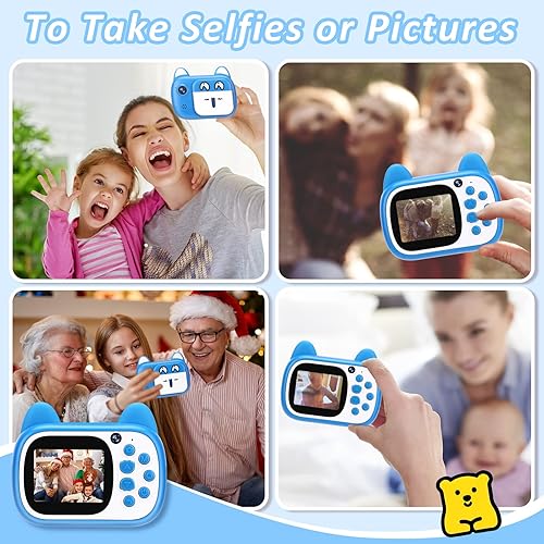 Miniatura 3 de Cámara para niños con video selfie HD de 1080P con tarjeta SD de 32 GB, cámara digital para niños, cámara para niños pequeños para niñas y niños