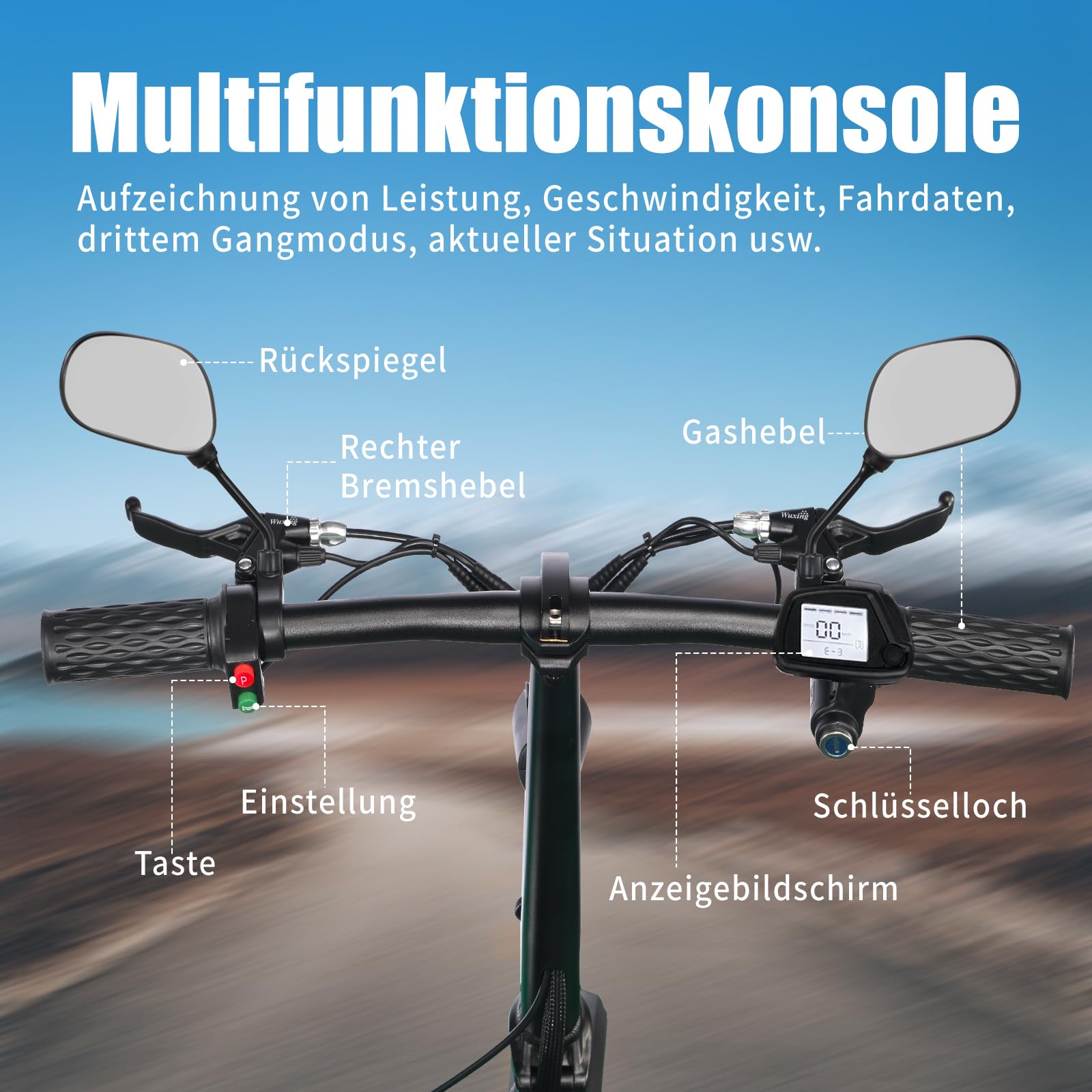 TWOFISH E-Moped mit Straßenzulassung, Elektro Motorrad für Erwachsene, 500W Motor 48V 13Ah Akku, Doppelfederung, EEC Zertifiziert, Max. 45 km/h, 14 Zoll Reifen, IPX4, M5 Elite
