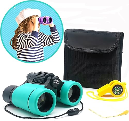 Miniatura 8 de Binoculares para niños, el mejor regalo para niños y niñas de 3 a 12 años, óptica de alta resolución a prueba de golpes, mini juguetes binocuolares