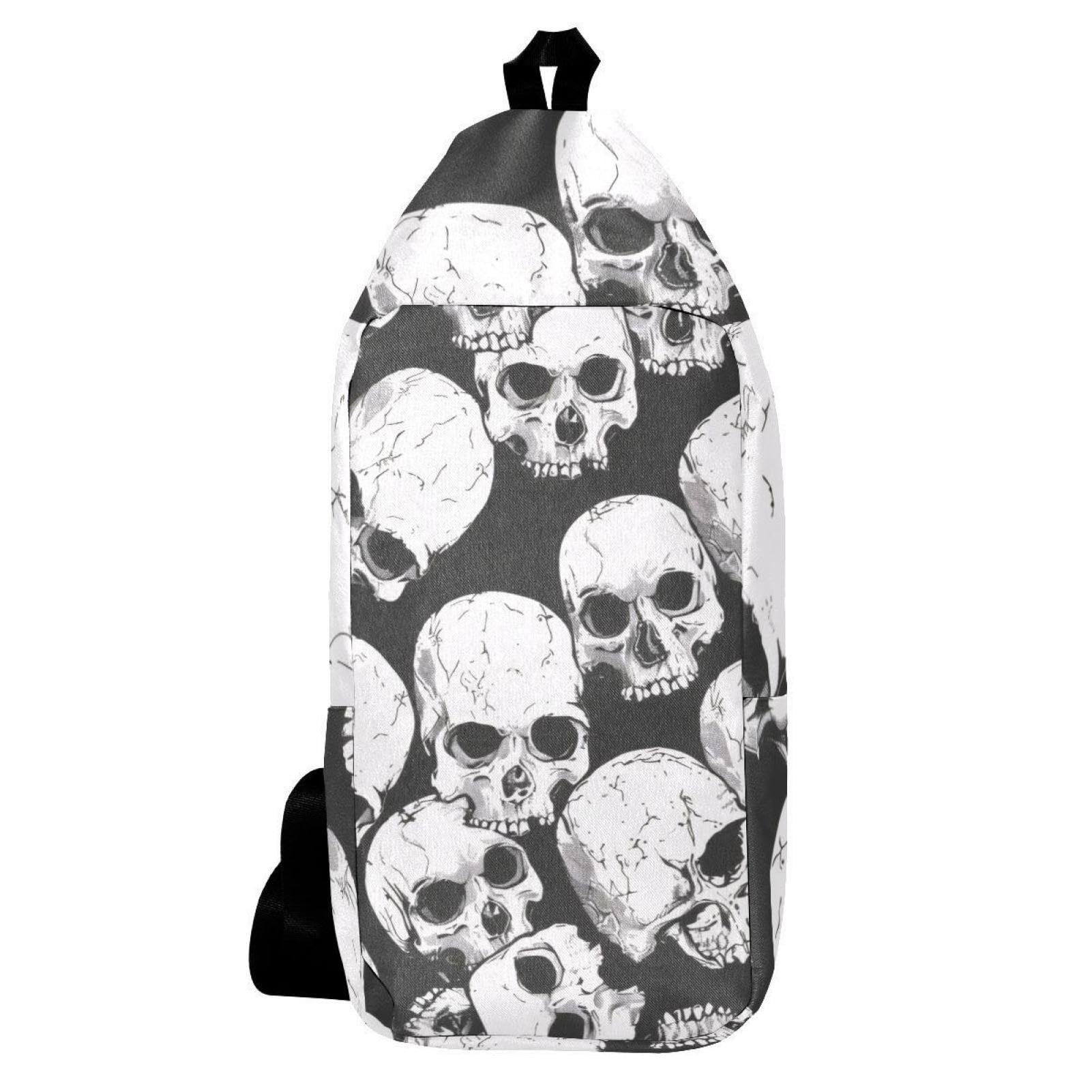 Sac à bandoulière Horror Dead Skull multicolore léger avec sangle ergonomique adjustable - 6