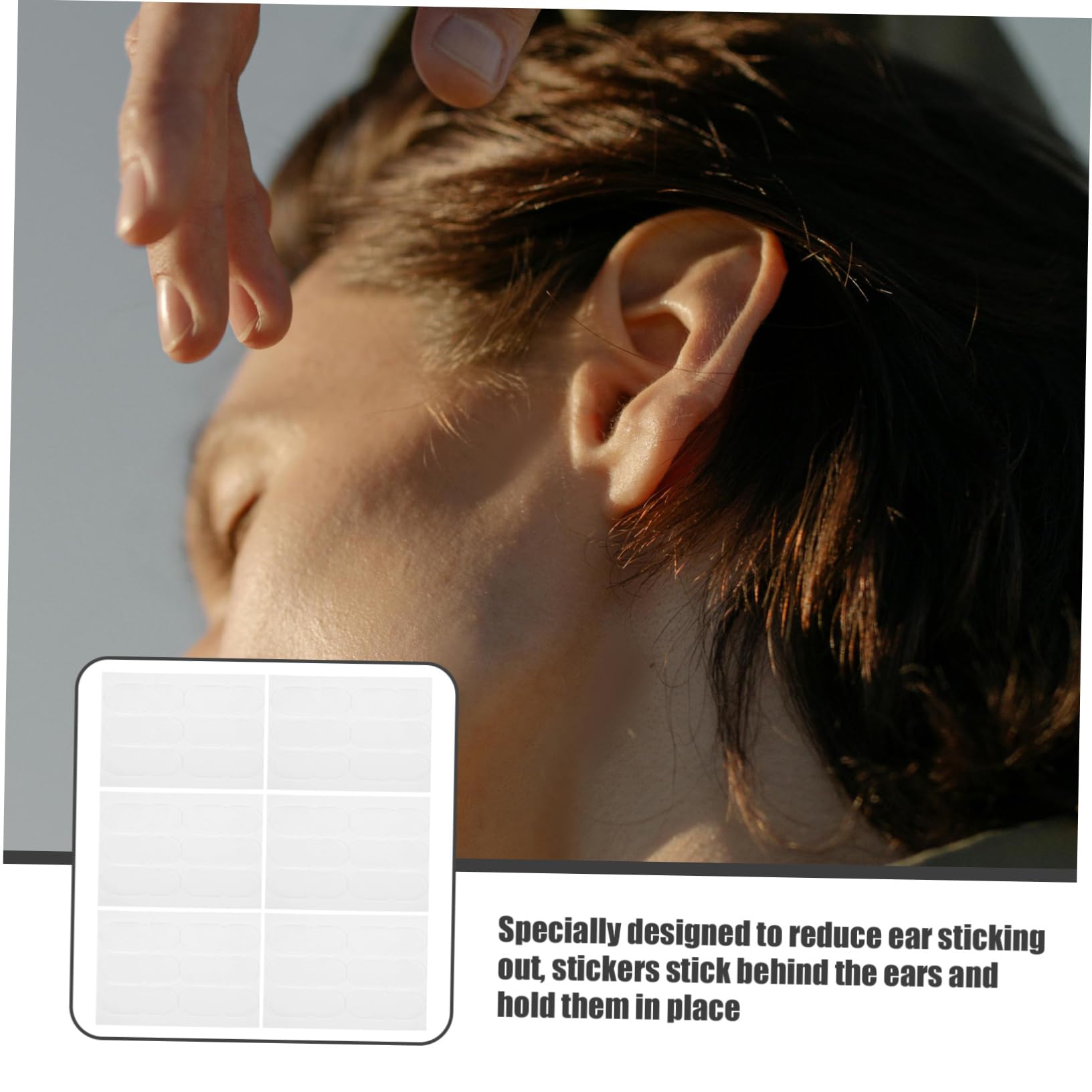 TOVINANNA 3sets Ear Tape Vertical for Women Invisibility Ear Correction Tape Silicone Makeup Ear Patch for Protruding Ears 60pcs*3