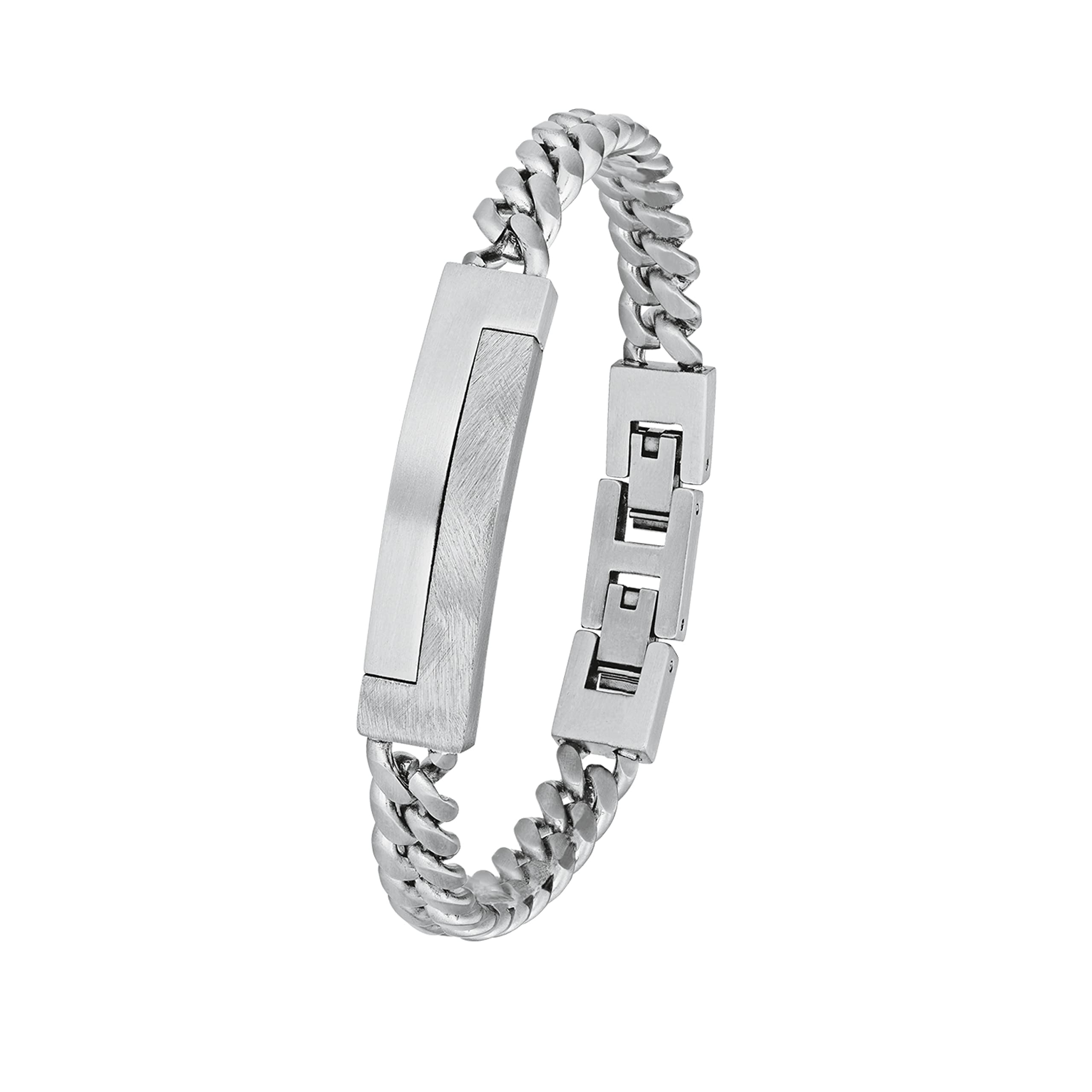 s.Oliver bracelet stainless steel men's arm jewelry, 20+1.5 cm, silver, Comes in jewelry gift box, 2024254