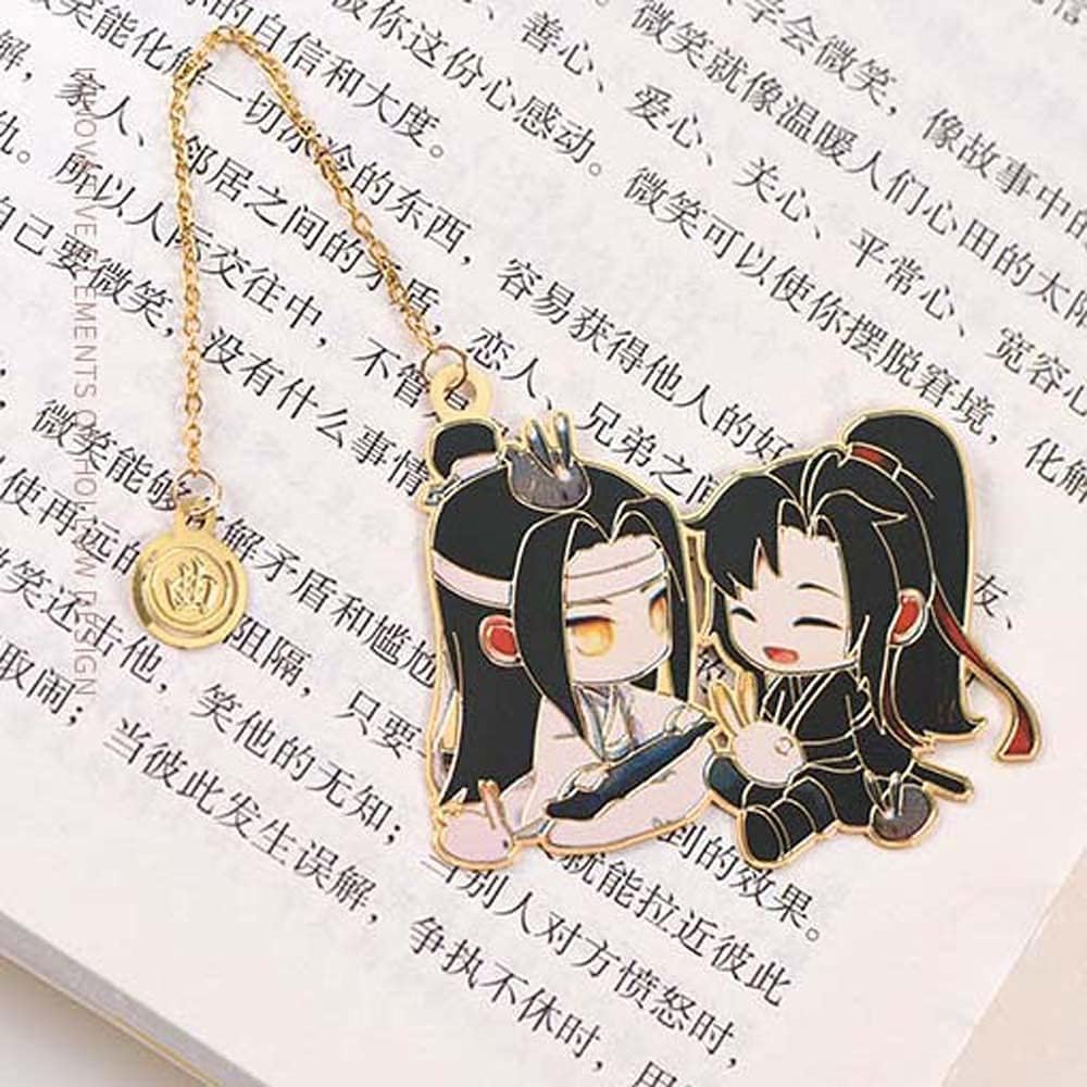 Mo Dao Zu Shi Bookmark, Metal LAN Wangji Wei Wuxian Pendant Book Markers, Wei Wuxian LAN Wangji Metal hollowing Bookmark - Image 2