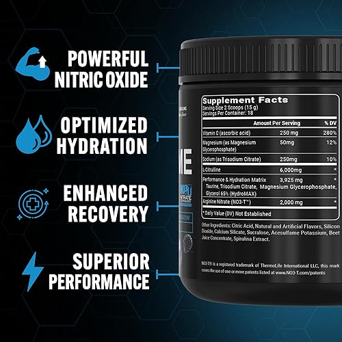 Miniatura 3 de PEScience Polvo de bomba de alto volumen sin estimulaciones, refuerzo de óxido nítrico con citrulina L y nitrato de arginina L, preentrenamiento no