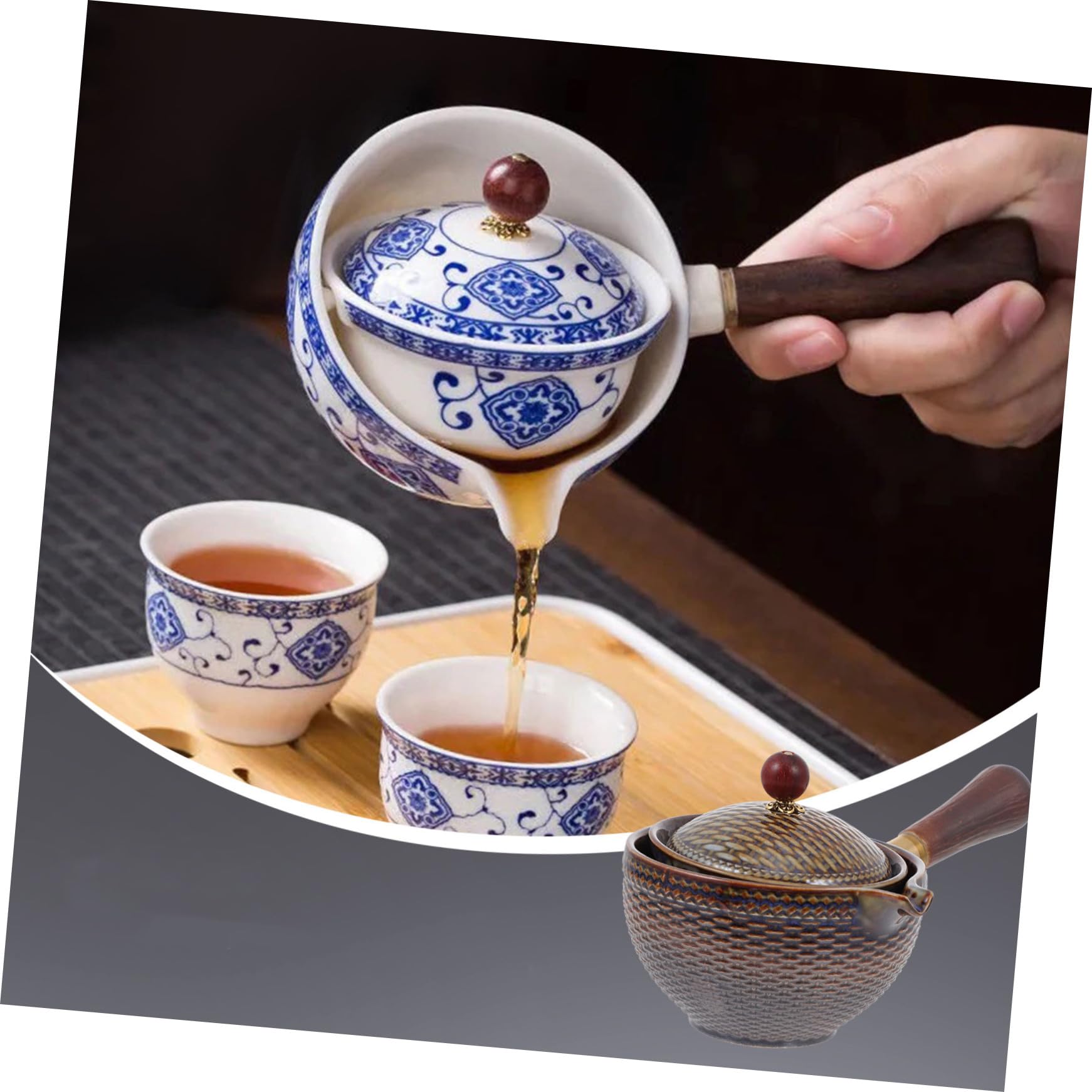 Ciieeo Tetera Cerámica Filtro Útil, Resistente al Calor, Color Marrón, Tamaño Mediano, para Hogar y Oficina, Accesorio Creativo para Infusiones de Té, Adecuado para Tomar Té Amigos