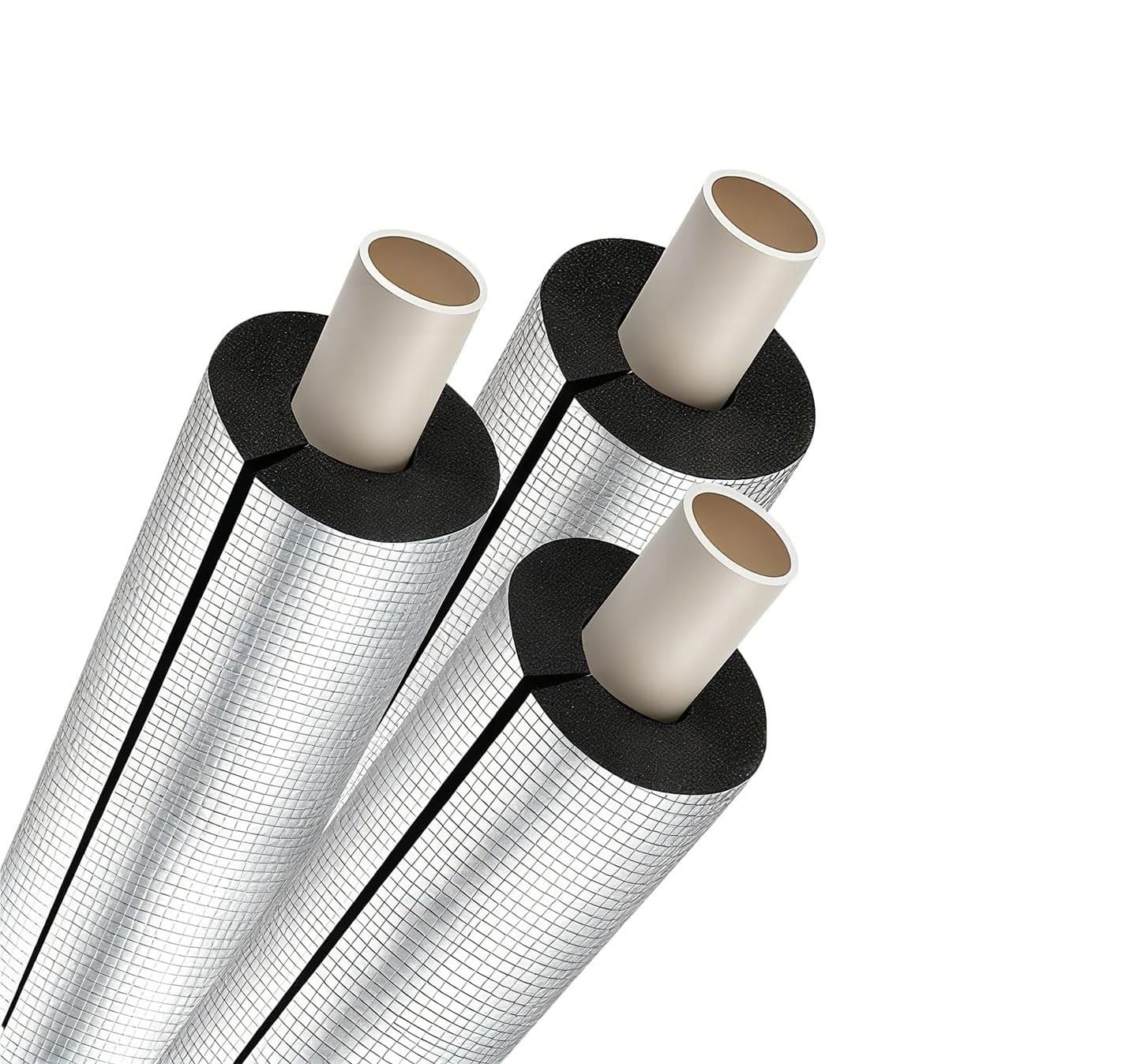 Samoprzylepna rurka z pianki izolacyjnej z folii aluminiowej – owijka na rurę o długości 3,25 stopy, 1 szt.(ID 10″xT 3/4″)