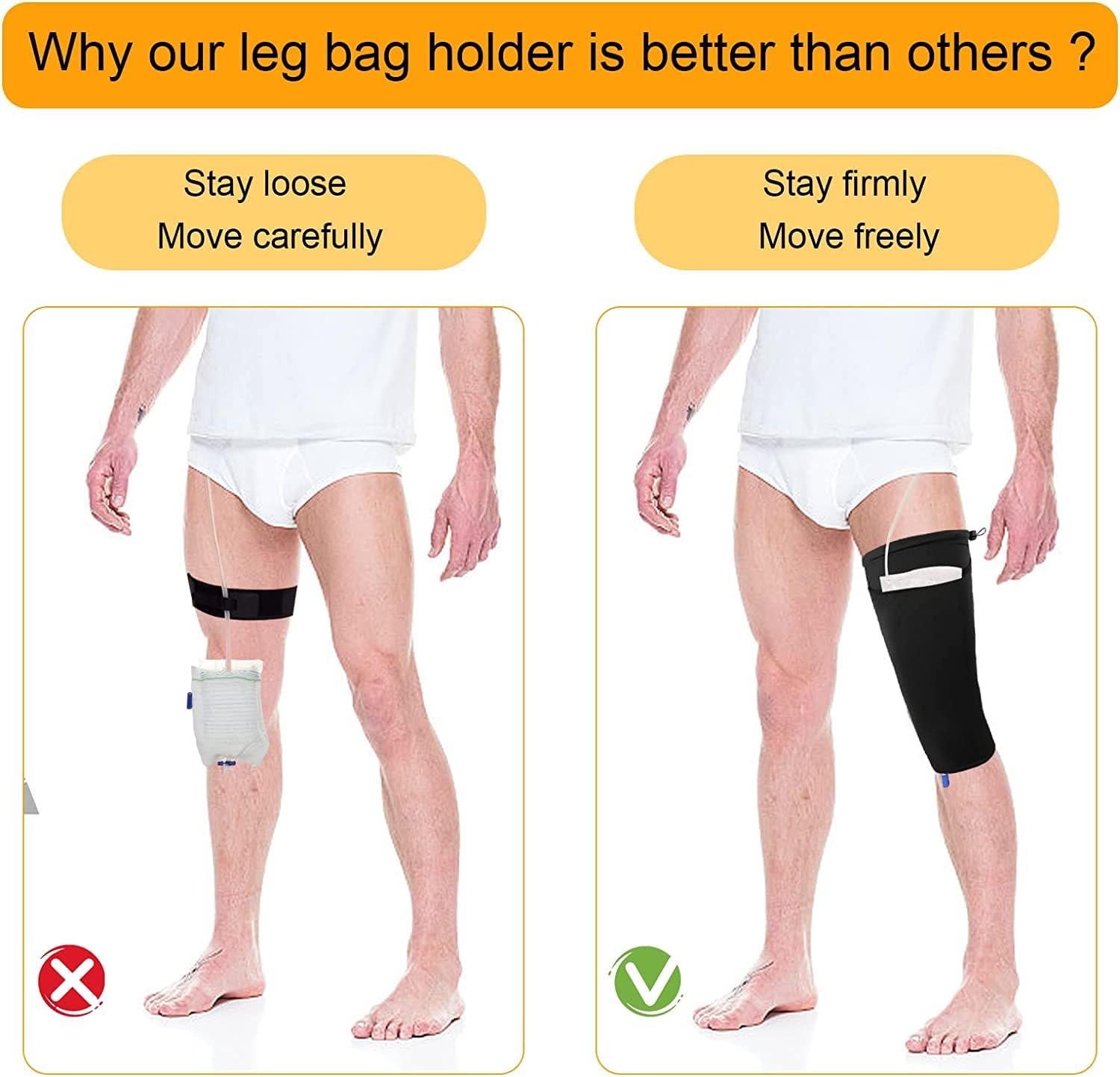 Sacchetto per catetere per gambe, tasca per sacchetto catetere, copertura per supporto sacchetto urina, manica per catetere, fodero per sacchetto catetere, fodero Foley per sacchetto urina per