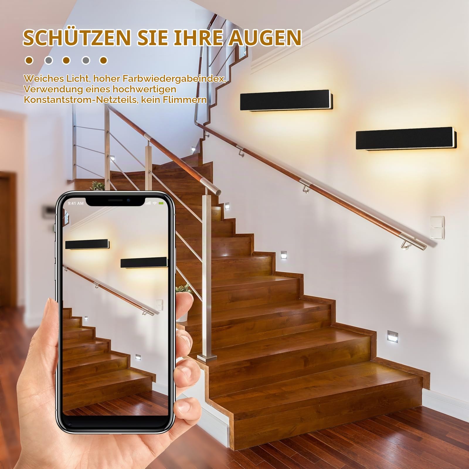 Kingwei 2 Stücke LED Wandleuchten Innen/Aussen 10W Auf und Ab Wandlampen 3000K Warmweiß Aussenlampe IP54 Wasserdichte Wandbeleuchtung