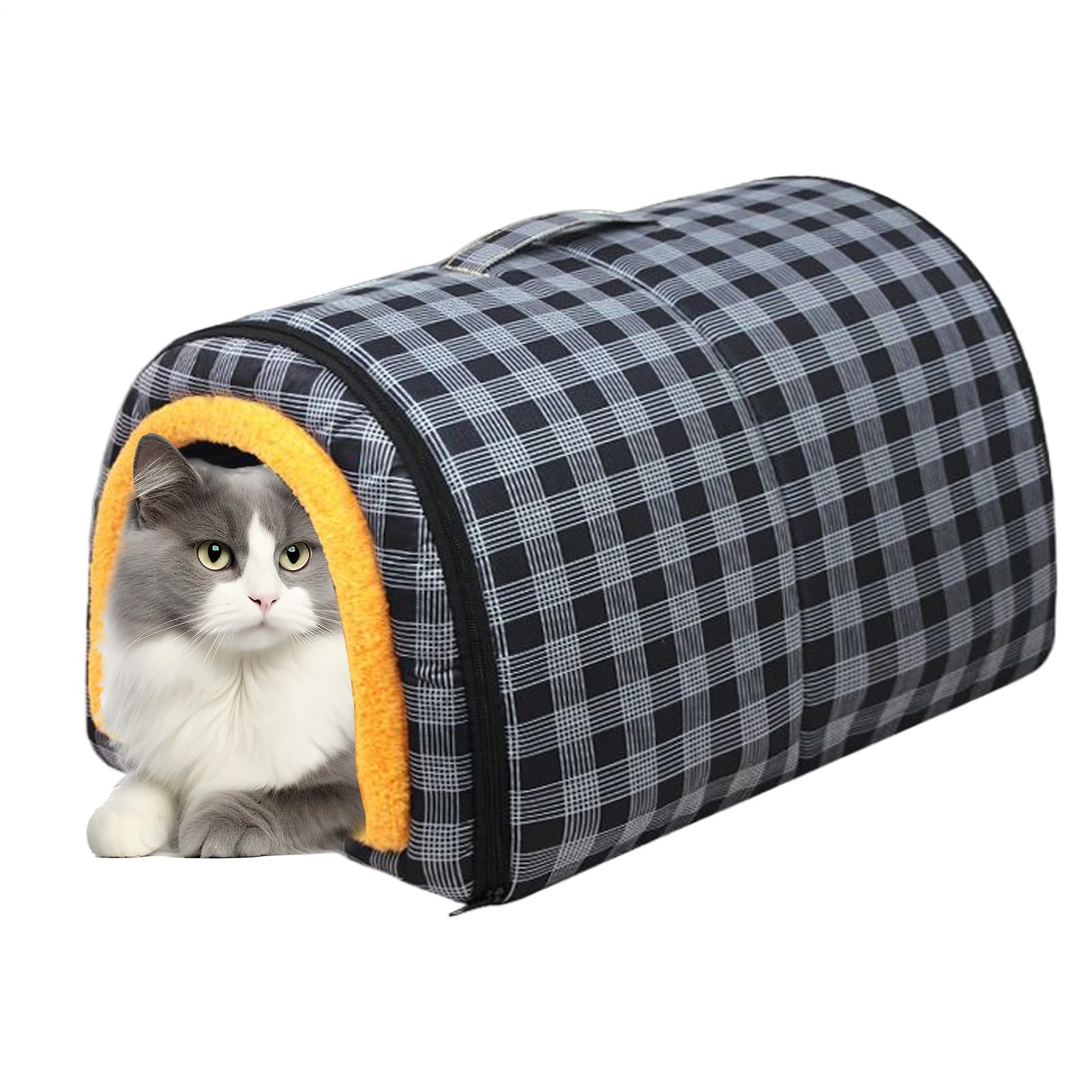 Cama para gatos tipo casita impermeable diseñada para el descanso de animales en casa