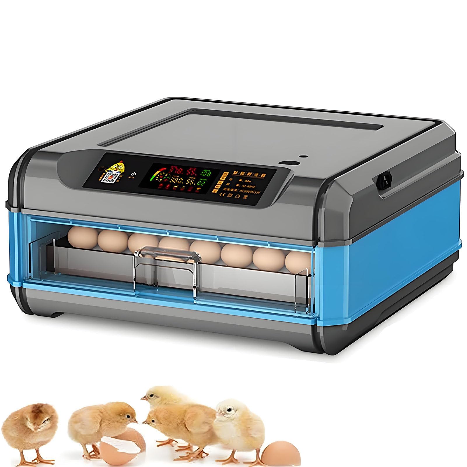 SHENGSHIYU Dual-Power Fully Automatic Egg Incubator,Egg Poultry Hatcher Machine with Automatic Egg Turning,Temperature & Humidity Control and LED Screen for Chickens Ducks Birds 1Layer