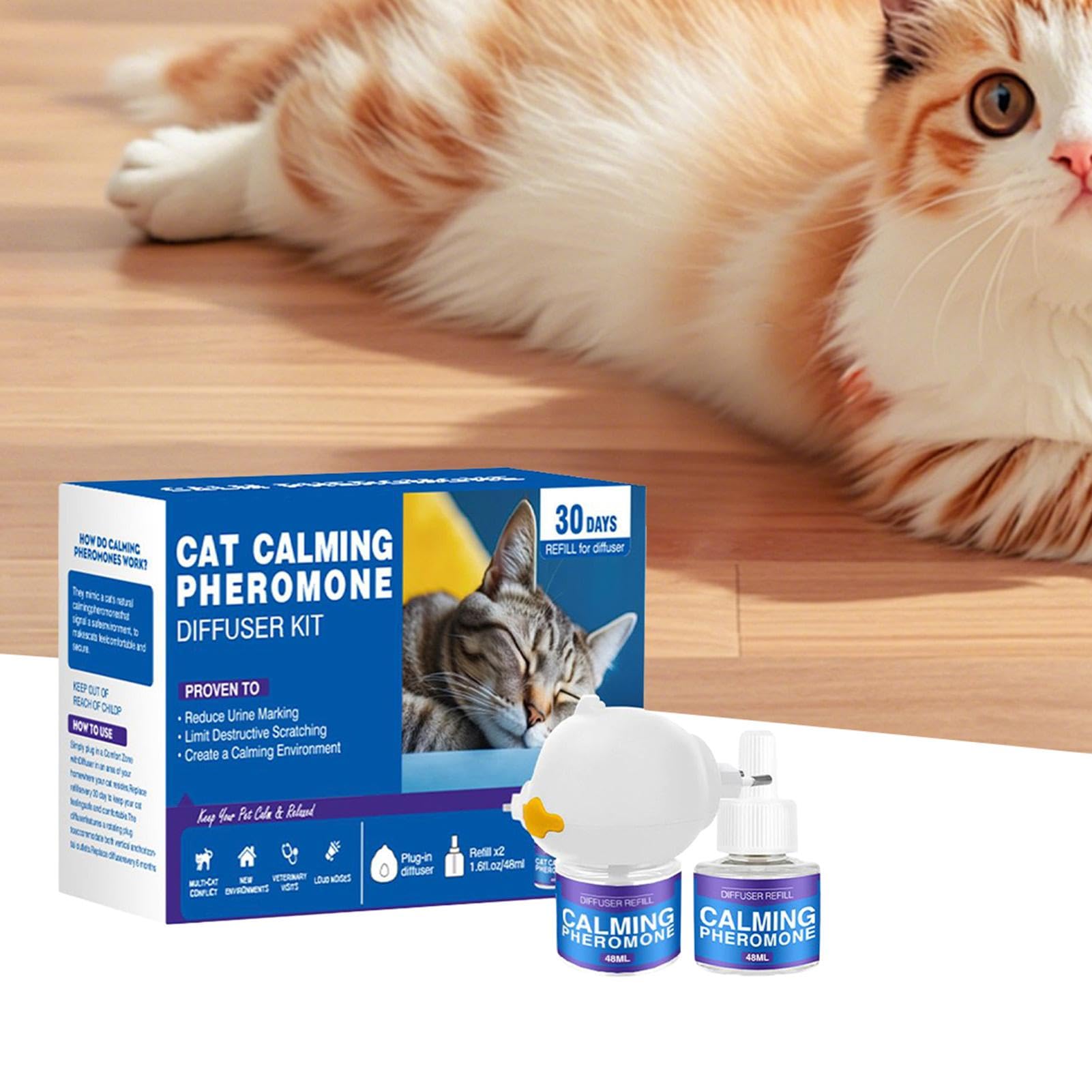 Diffusore rilassante per gatti | Gatti che calmano diffusore pheromone | Diffusore far fronte allos stress per gattini ricarica | Collegamento diffusore pheromone rilassamento per gatti