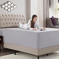 Vista 216 de Empyrean Charcoal Grey Extra Deep Pocket Fitted Sheet Full Size, Hotel Luxury Deep Pocket Full Size Fitted Sheet Only Easily Fits 18 to 24 Inch