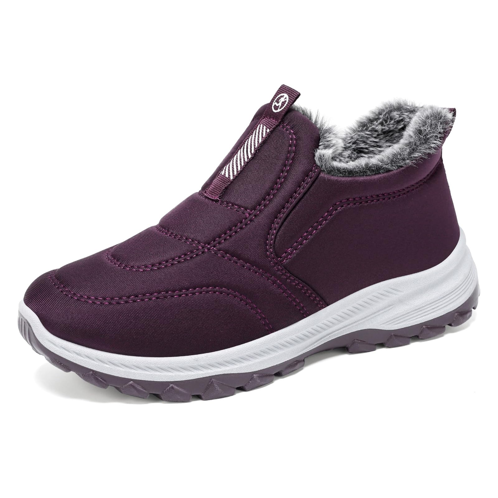 Winter Boots for Women Warm Fur Lined Slip on Ankle Snow Boots Comfortable Waterproof Anti-slip Outdoor Shoes