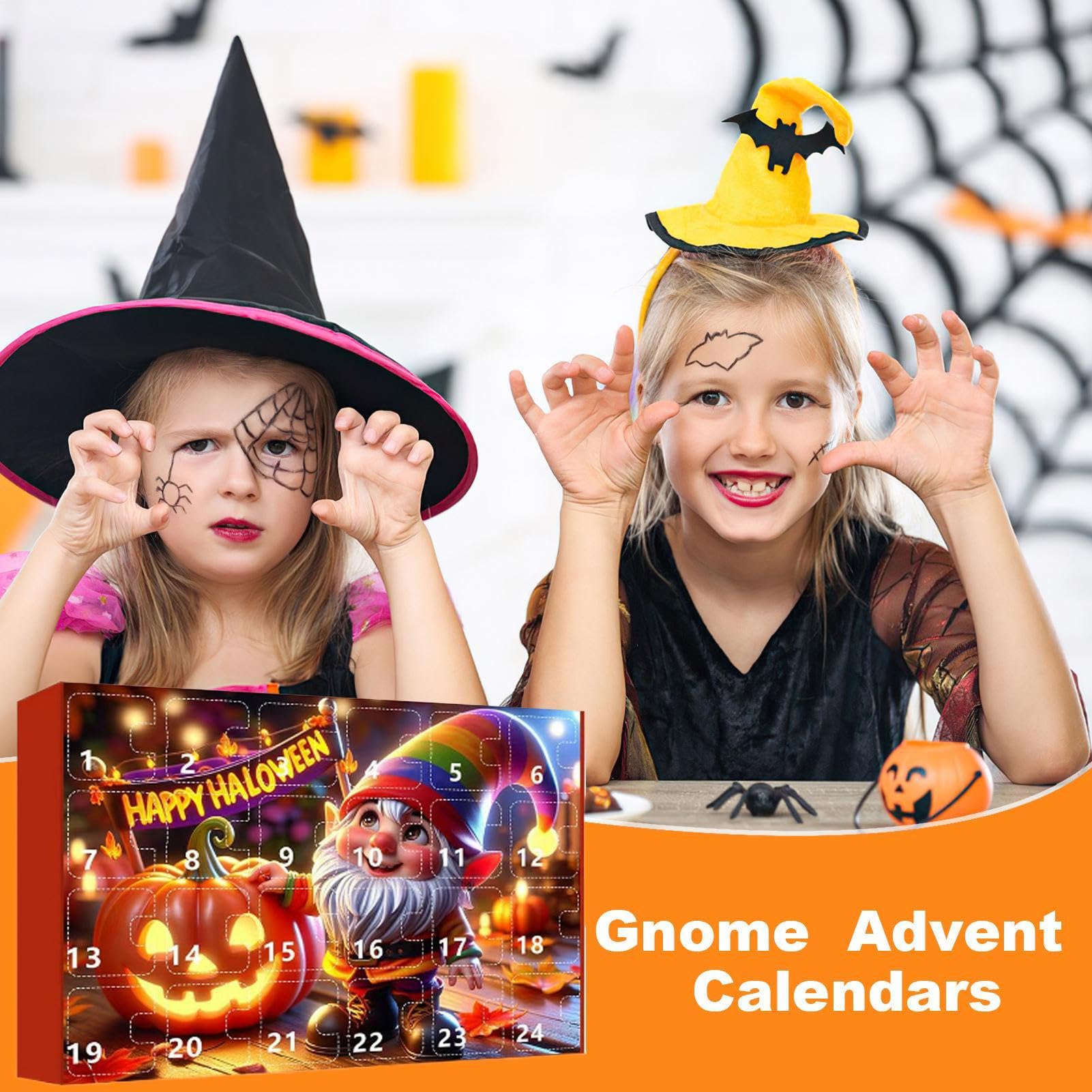 Calendario de Adviento Halloween 24 Días Figuras Coleccionables Gnomos | Calendarios Cuenta Atrás Vacaciones Halloween Para Niños Y Adultos Hogar Estante Escritorio Y Repisa