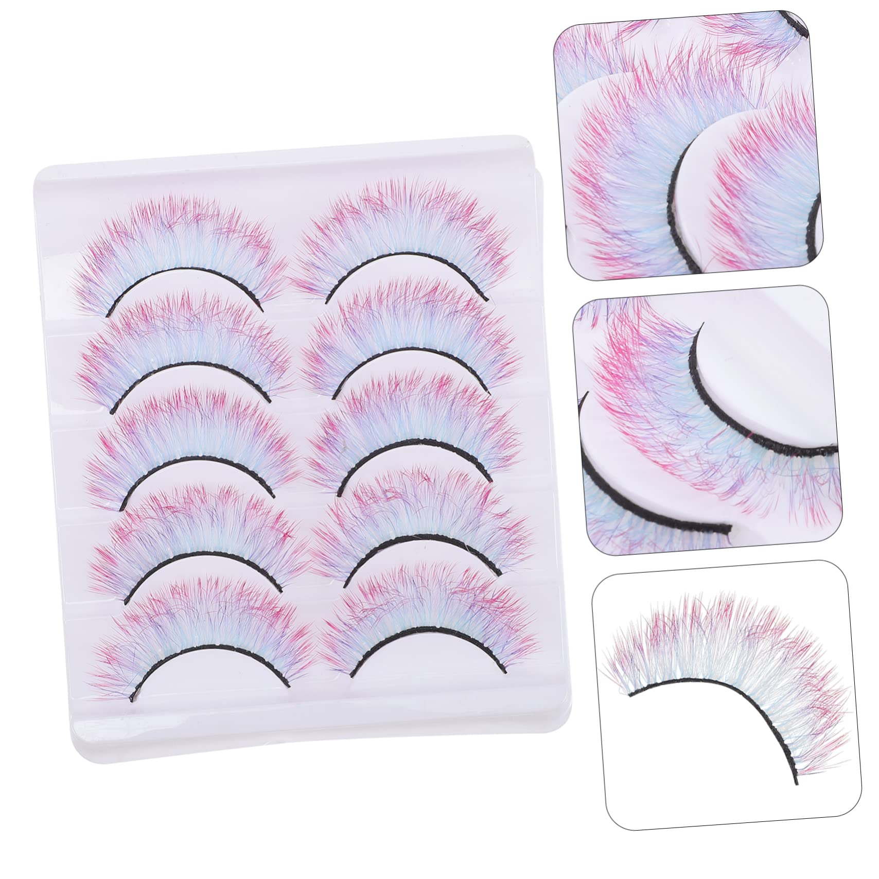 MAGICLULU 25pares Pestañas Postizas De Color Para Cosplay y Lashes Makeup Pestañas Artificiales Para y Fotografía