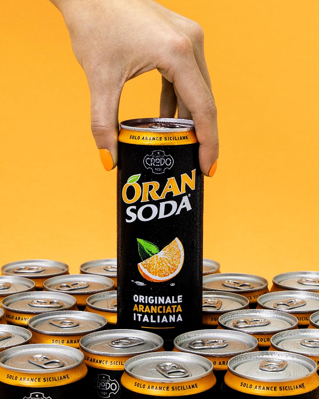 Crodo Oran Soda Limonada 24 x 330 ml con pulpa aromas naturales naranja sur Italia lata