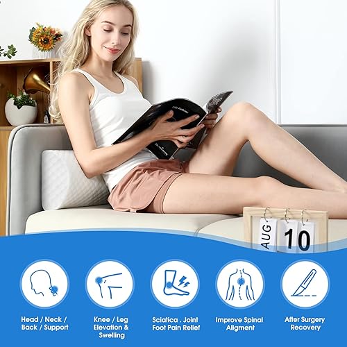 Miniatura 5 de Forias Almohada de media luna para piernas rodillas espalda baja cuello alivio del dolor de cuello almohada semienrollable de espuma viscoelástica