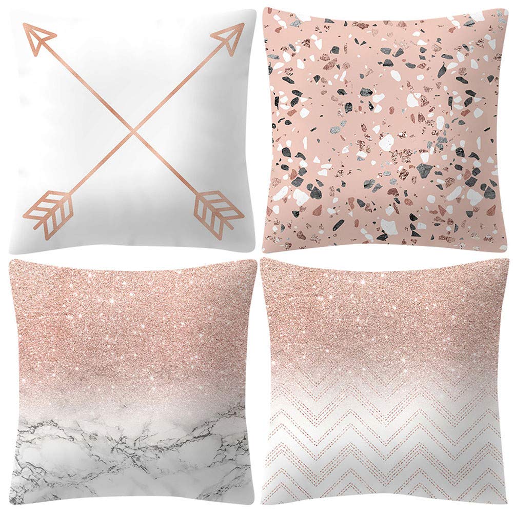 rose gold throw pillows