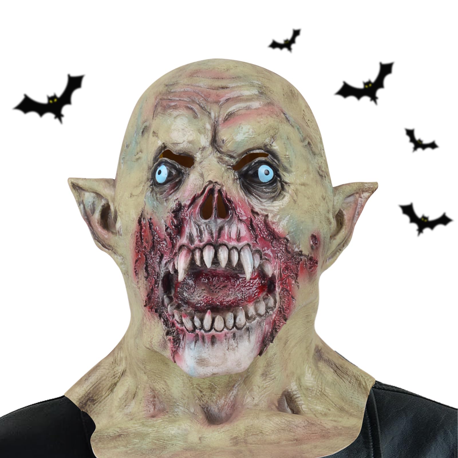Vampire Mask Scary Scream Mask Halloween Party Horror Props, Full Head Horror Demon Creepy Zombie Props for Cosplay Halloween Decoration
