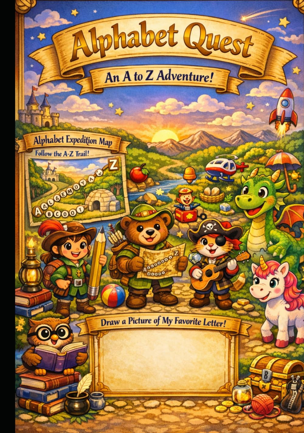 THE A–Z ADVENTURE ALPHABET BOOK: Story + Activities + Writing Practice
