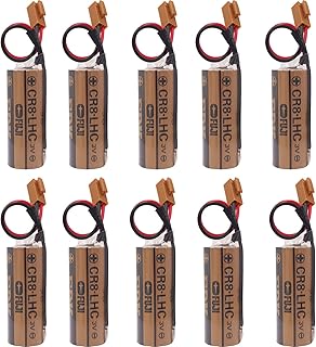 10Pcs CR8.LHC 17450 Battery with Brown Plug for Fuji Battery Memory Backup Power Source Water Meters Battery