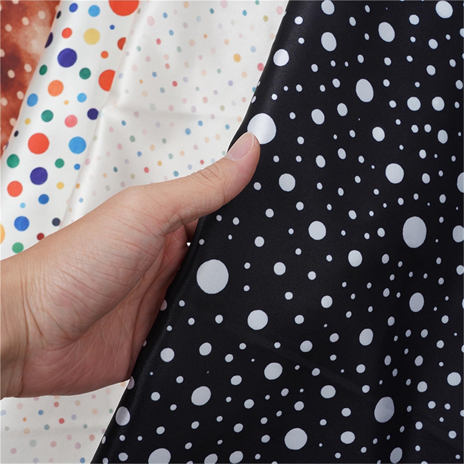 Tela de lunares Tela satinada suave y transpirable con estampado de puntos for vestidos, faldas tirantes, ropa for niños, pijamas, materiales costura DIY, 0,5 m/1m/5m(Color2,500x150cm)