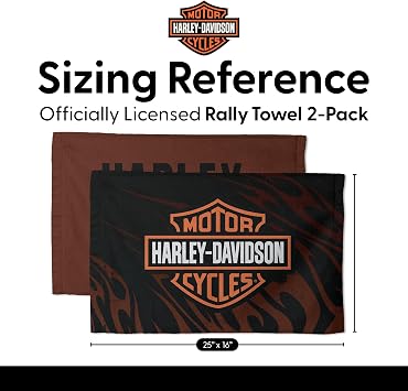 Northwest Harley-Davidson Burnt Flames Fan Towel 2-Pack, 16 x 25 in
