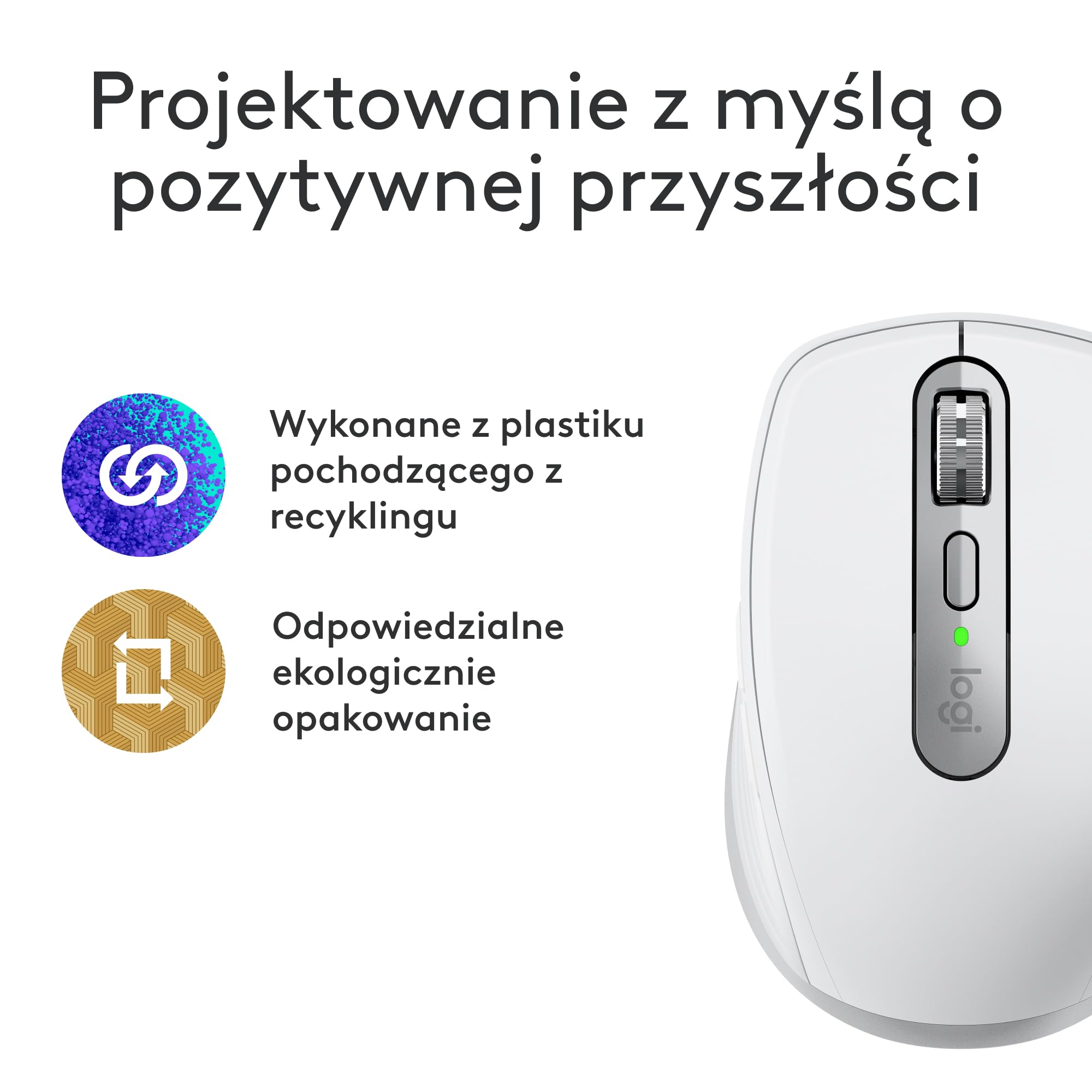 Logitech MX Anywhere 3S for Mac, kompaktowa bezprzewodowa mysz Bluetooth, sensor 8K DPI działający na każdej powierzchni, ciche kliknięcia, USB C, mysz bezprzewodowa do MacBooka, iPada - Jasnoszara