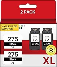 PG-275 XL Black Ink Cartridge PG-275XL for Canon 275 Black Ink 275XL Ink Cartridges for Canon Printers Pixma TR4720 TS3722 TS3500 TS3520 TS3522 TR4700 TR4722 TS3720 (2 Black)