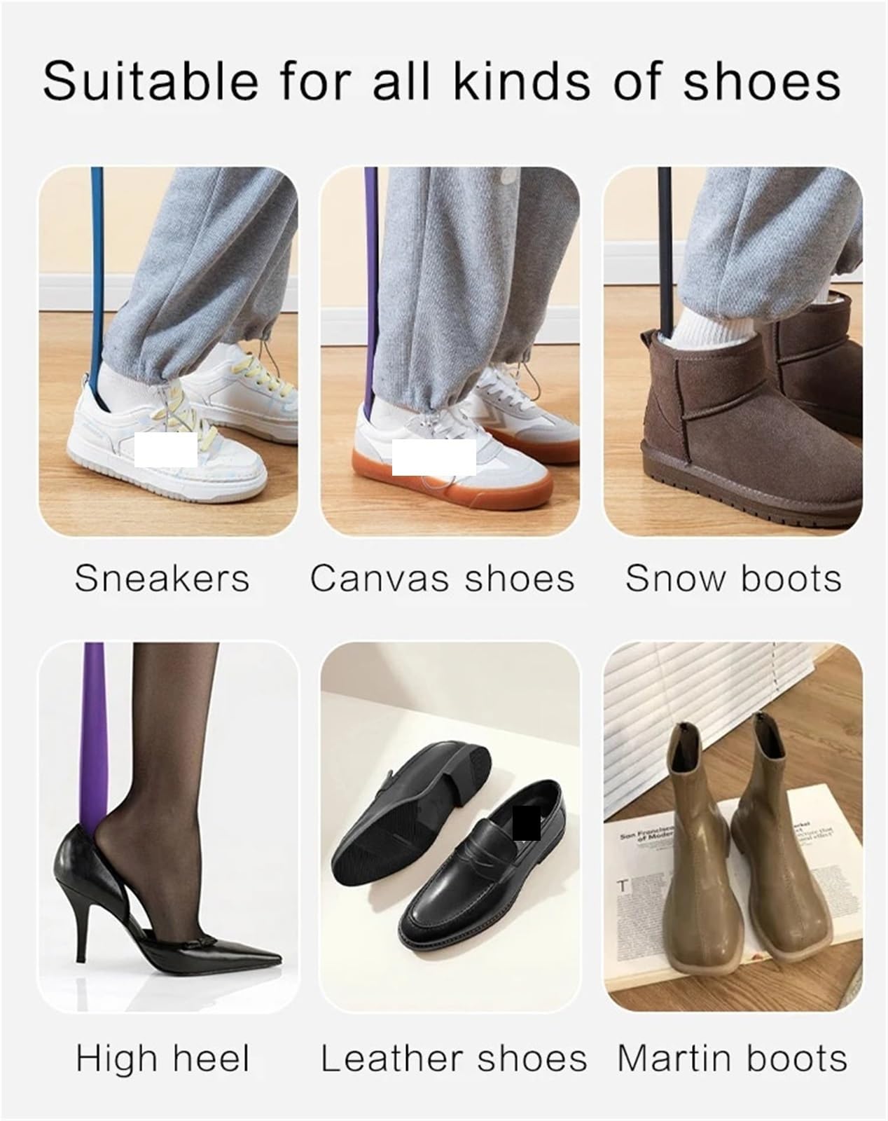 Chausse Pied Chausse-pied en plastique ABS de 65 cm, long manche, utile for soulever les chaussures, cuillère à, outils for femmes enceintes