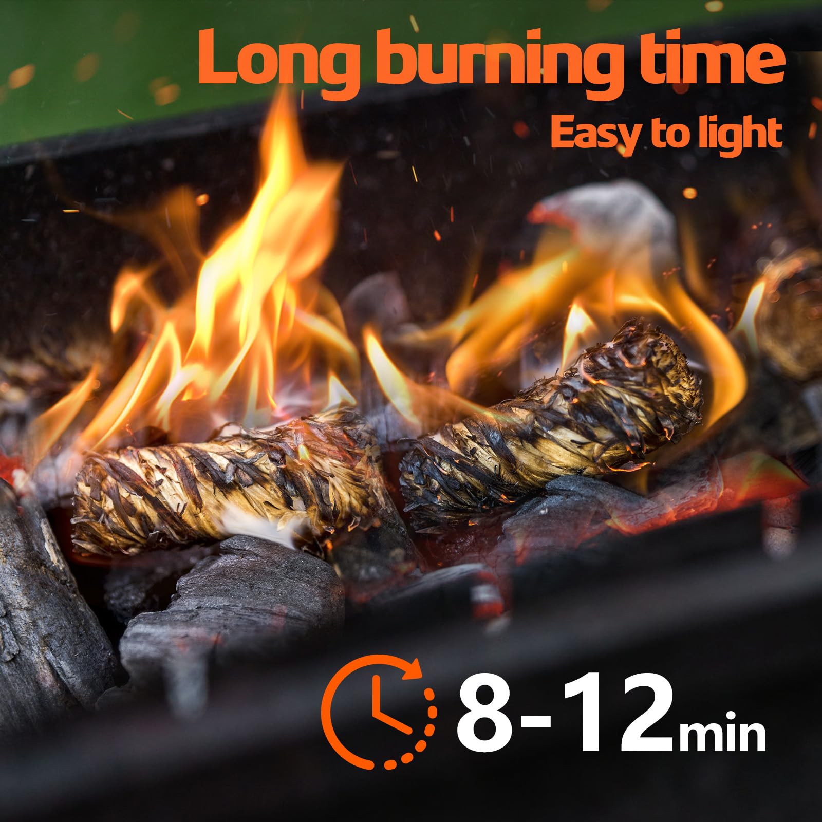 110 Stück Feuerstarter für Lagerfeuer Camping-BBQ Feuerstelle Schnellanzünder Holzkohle Feuerstarter Wasserdichter Naturfeuerstarter Camping Feuerstarter