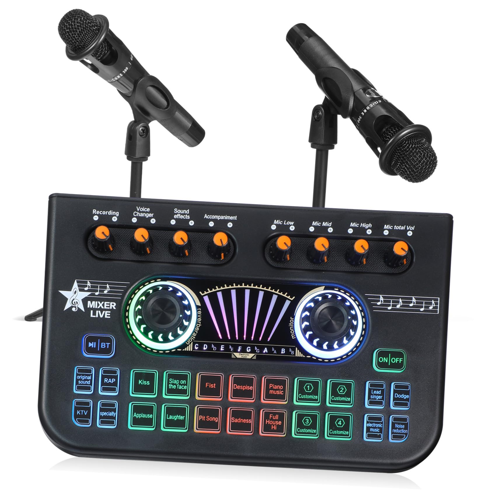 Gatuida Completo Equipo Podcast Profesional con Micrófonos Dobles y Mezclador Dj Tarjeta de Sonido para Grabación Streaming y Producción de Audio