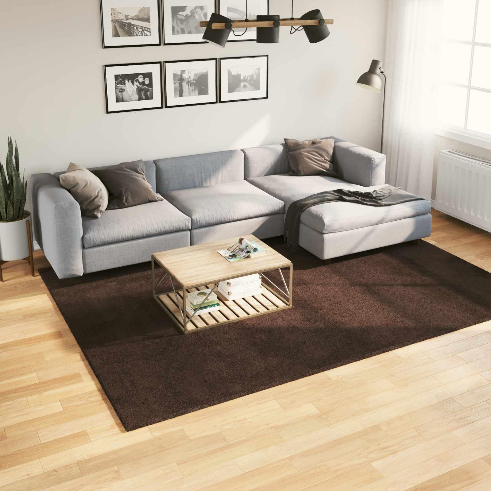 Tapis Doux à Poils Moyens et Lavable HUARTE Marron 200 x 280 cm,Maison & Jardin,Décorations,Tapis,9.85 kg-42022470