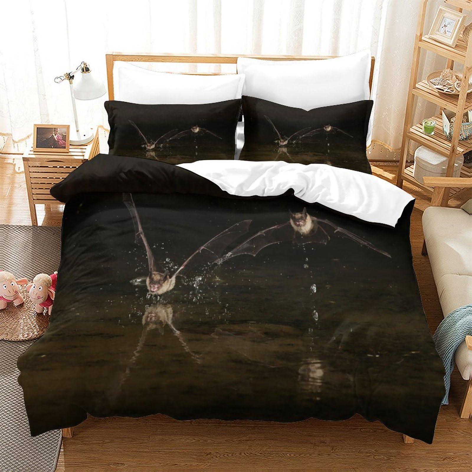 P1S9U7W5Y 3D Printed Night Sky Gymnastics Duvet Cover Set 3pcs Microfiber Artistic Bedding Set SuperKing