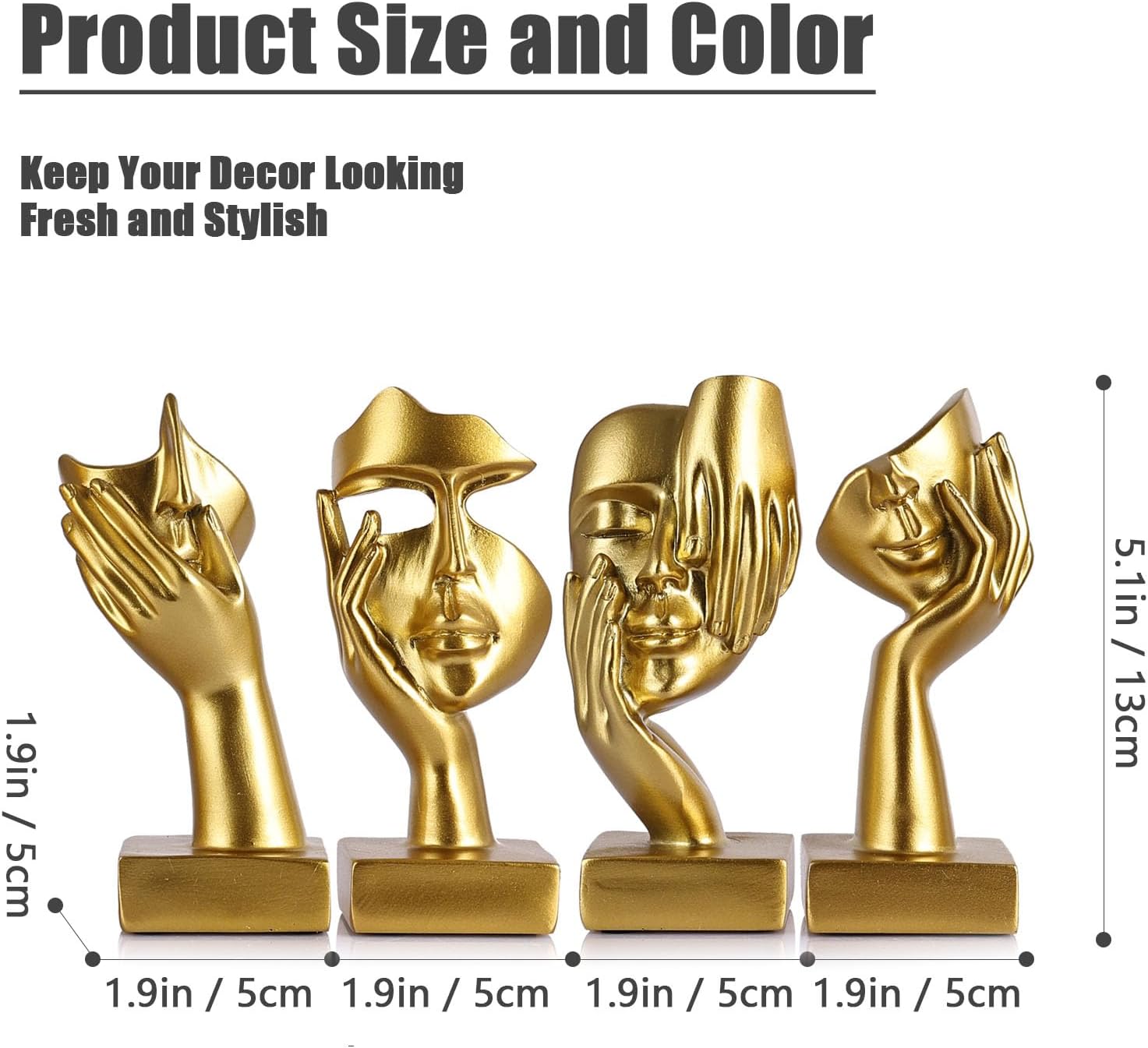 The Thinker Figurine for Room Decor Aesthetic,Small Abstract Art Figurine Coffee Table Centerpiece,Wall Floating Shelves,Fireplace,TV Stand,Bookshelf Sculpture, for Women - Image 2