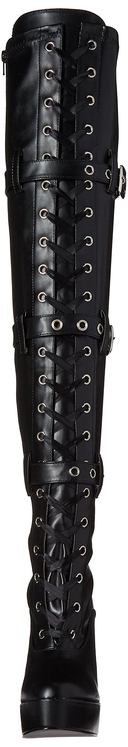 Pleaser ELECTRA-3028 Blk STR Faux Leather UK