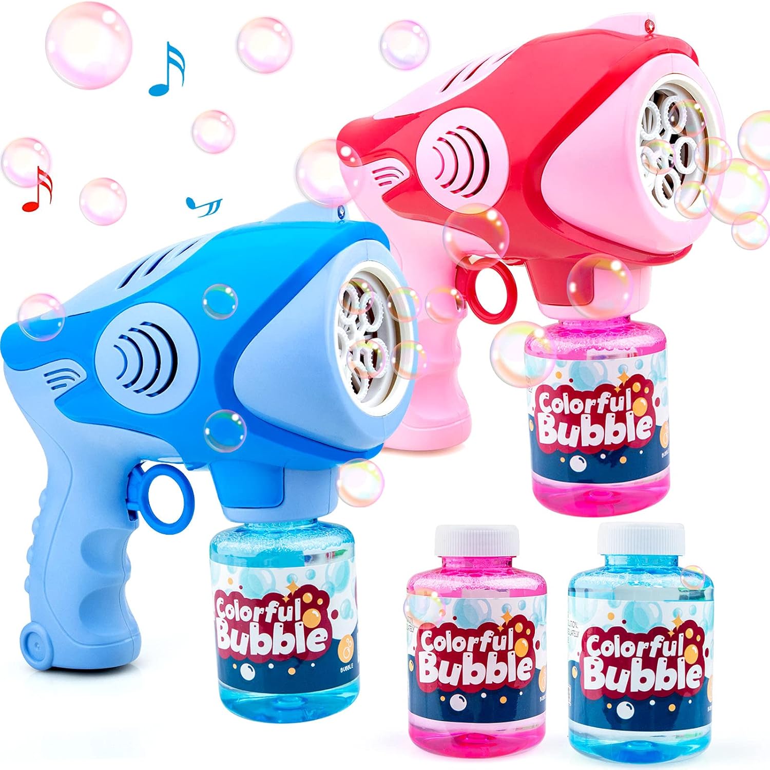 Cybermars 2 Bubble Guns with 4 Bottles of Bubble Solution