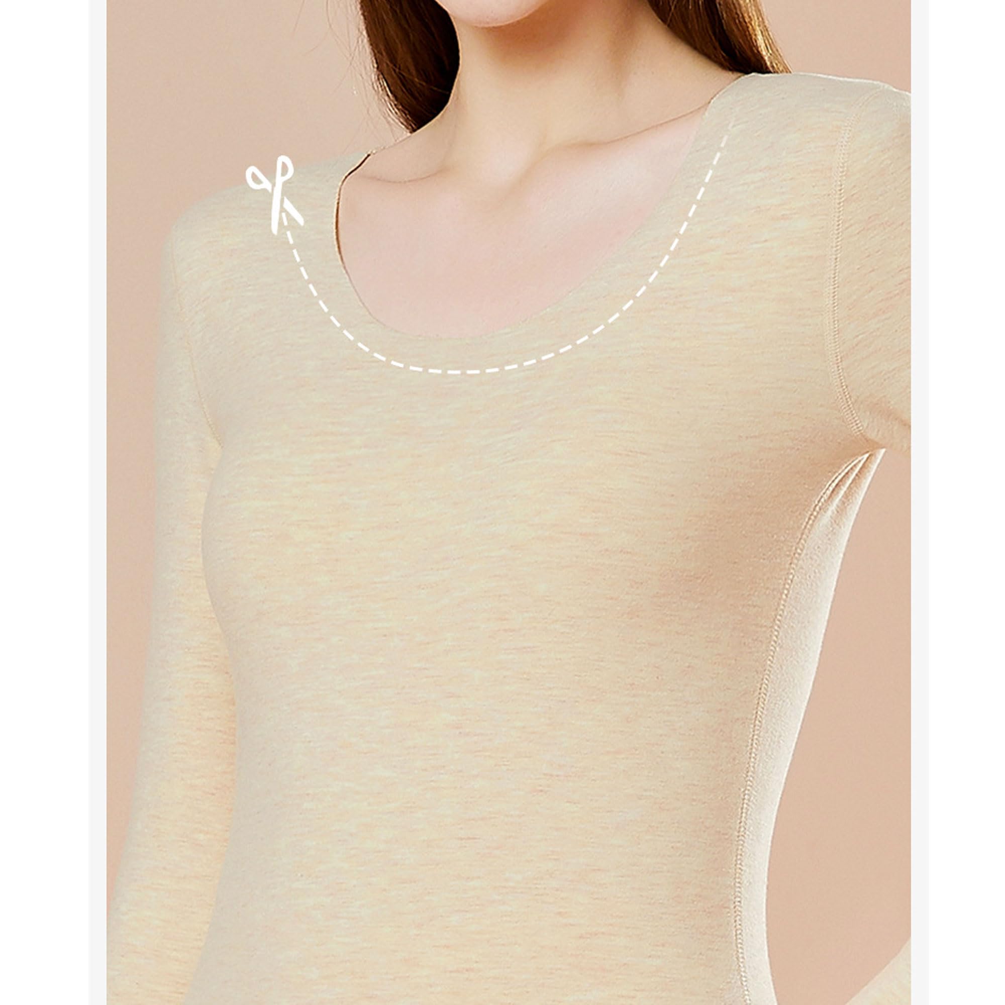 Bestgift Conjunto de ropa interior térmica para mujer, con calefacción acolchada y gruesa